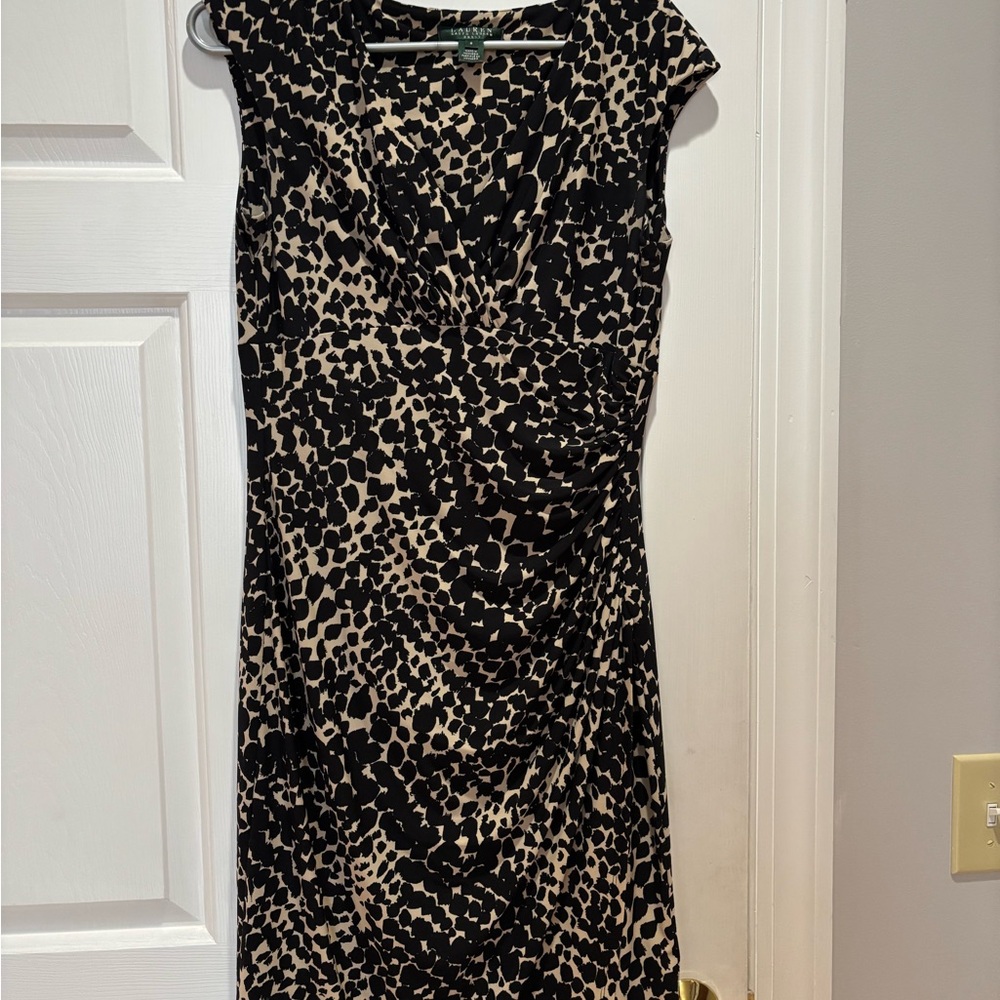Ralph Lauren Black and Cream Midi Dress